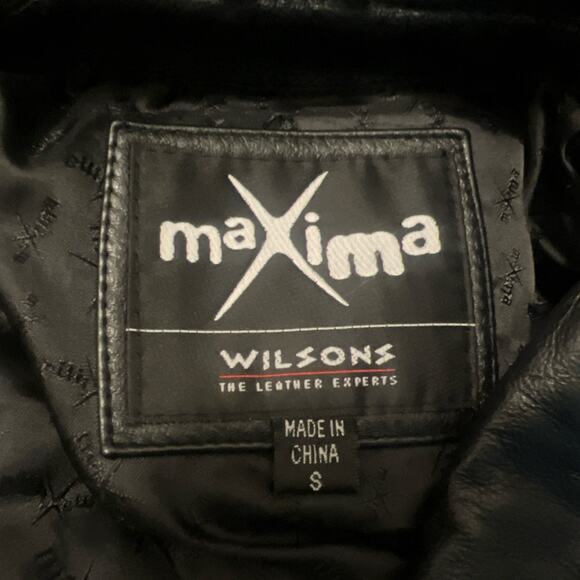 Wilsons Leather Maxima Jacket Women Size Small Vintage Black Leather Button - Picture 4 of 4